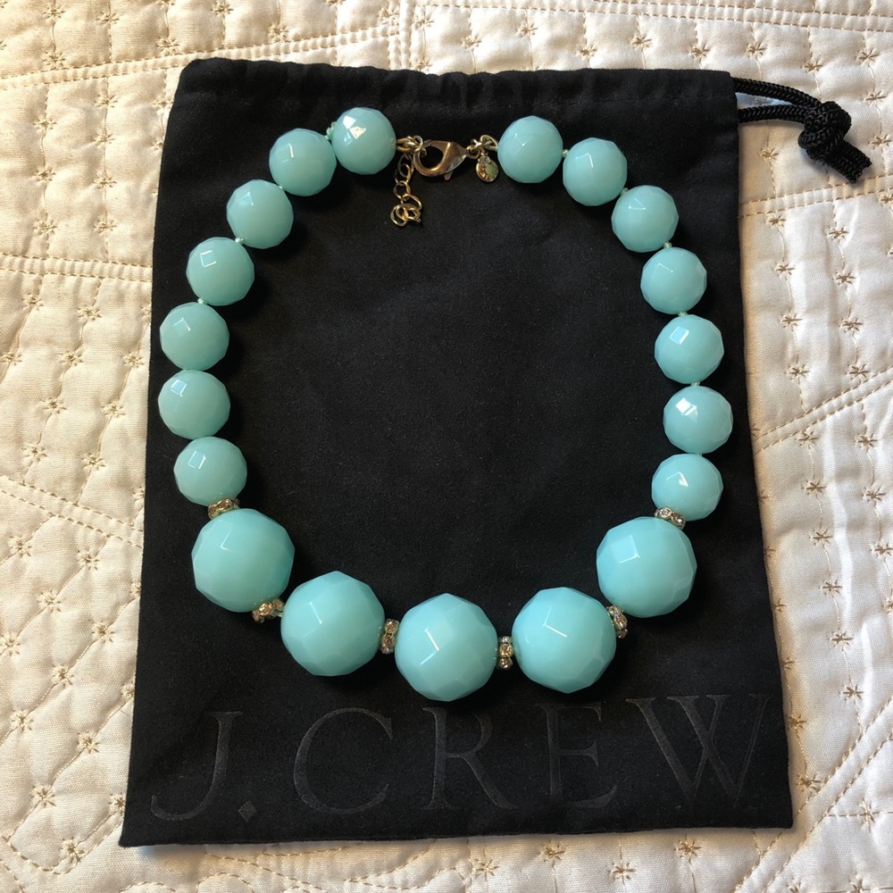 J. Crew • Jumbo Teal Beaded Necklace